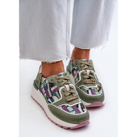 Baskets en cuir pour femmes sur la plateforme Maciejka 06390-09 Celadon vert 8