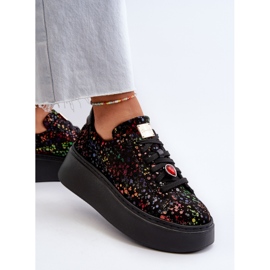 Baskets Plateformes en Cuir Maciejka 6191S-01 Noir multicolore 4