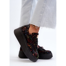 Baskets Plateformes en Cuir Maciejka 6191S-01 Noir multicolore 6