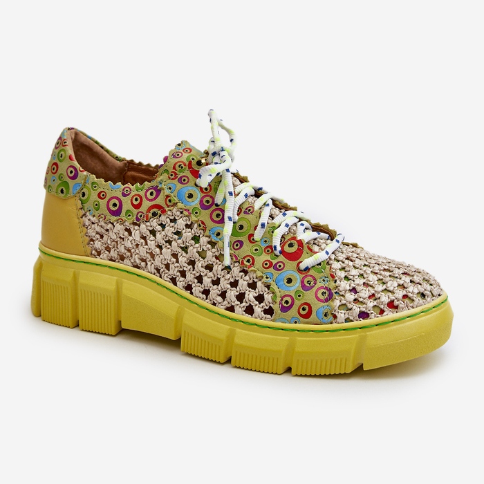 Chaussures en cuir pour femmes Maciejka 05850-09 Citron vert 1