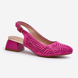 Escarpins fuchsia à talons blocs Gemifa rose 2