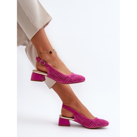 Escarpins fuchsia à talons blocs Gemifa rose 1