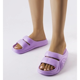 Tongs Geneve en caoutchouc violet 1