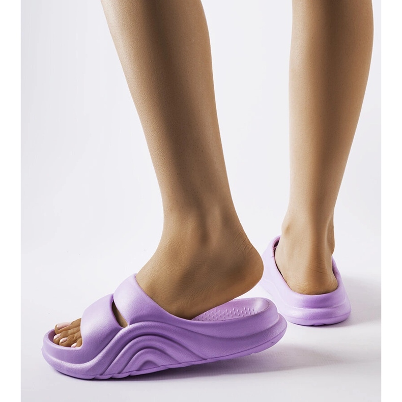 Tongs Geneve en caoutchouc violet 2