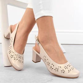 Sandales femme entièrement ajourées beige perle Sergio Leone SK179 1