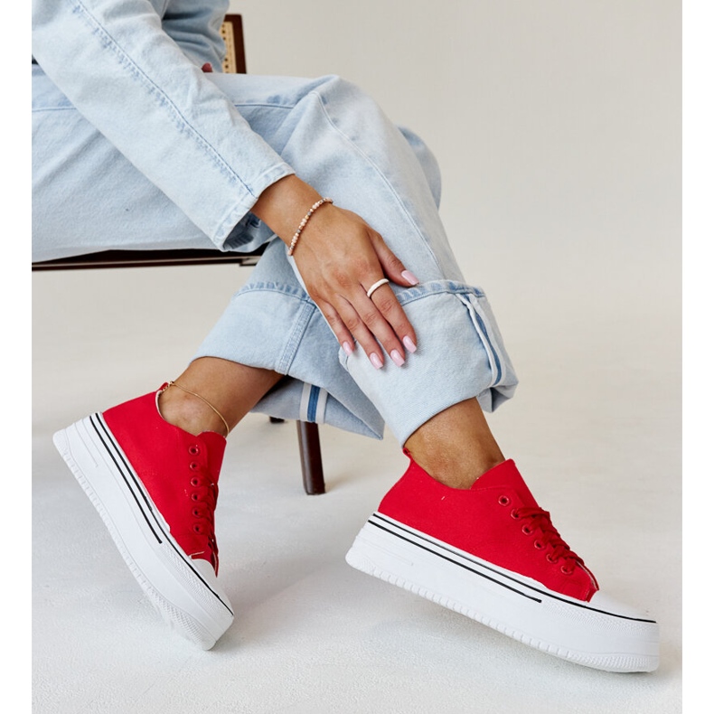 Baskets Bahira rouges à semelle épaisse 1