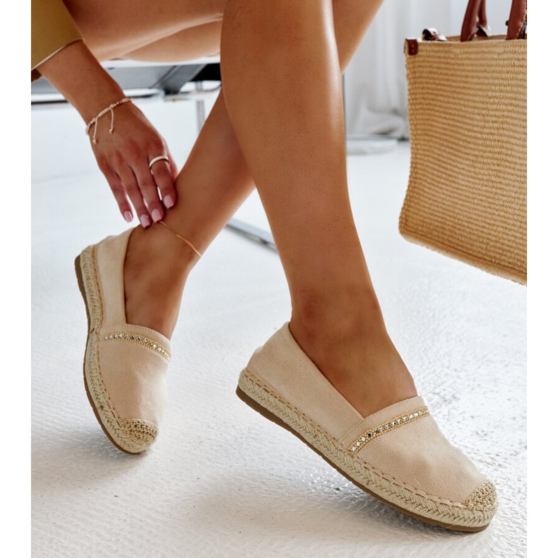 Espadrilles beige clair avec strass Abia 1