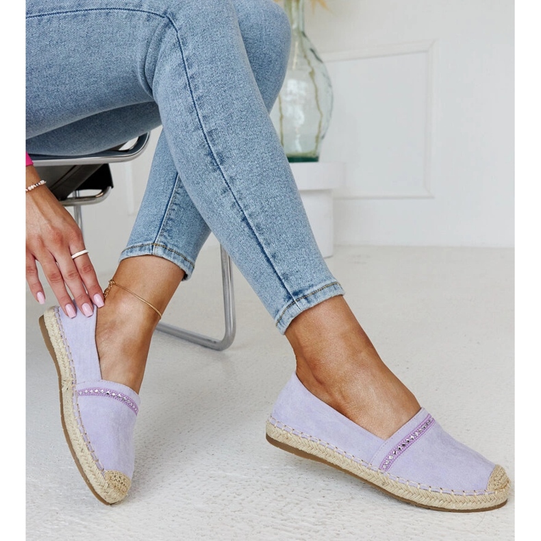 Espadrilles violettes avec strass Abia 1