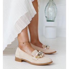 Mocassins beige clair à décorations Dahera 1