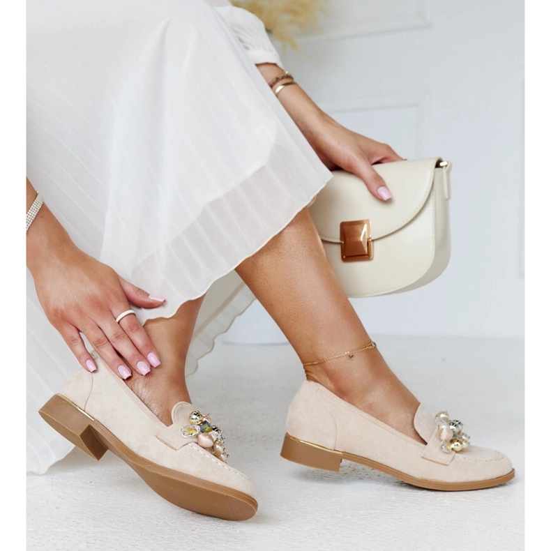 Mocassins beige clair à décorations Dahera 2 Mocassins beige clair à décorations Dahera 2