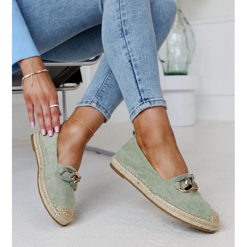 Espadrilles vertes avec chaîne de Radwan 1