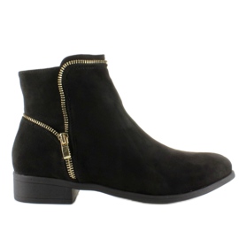 Bottines Chelsea élégantes avec fermetures éclair noires AB02-20 le noir 1