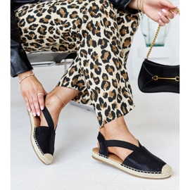 Espadrilles noires à talon ouvert Tharna 1