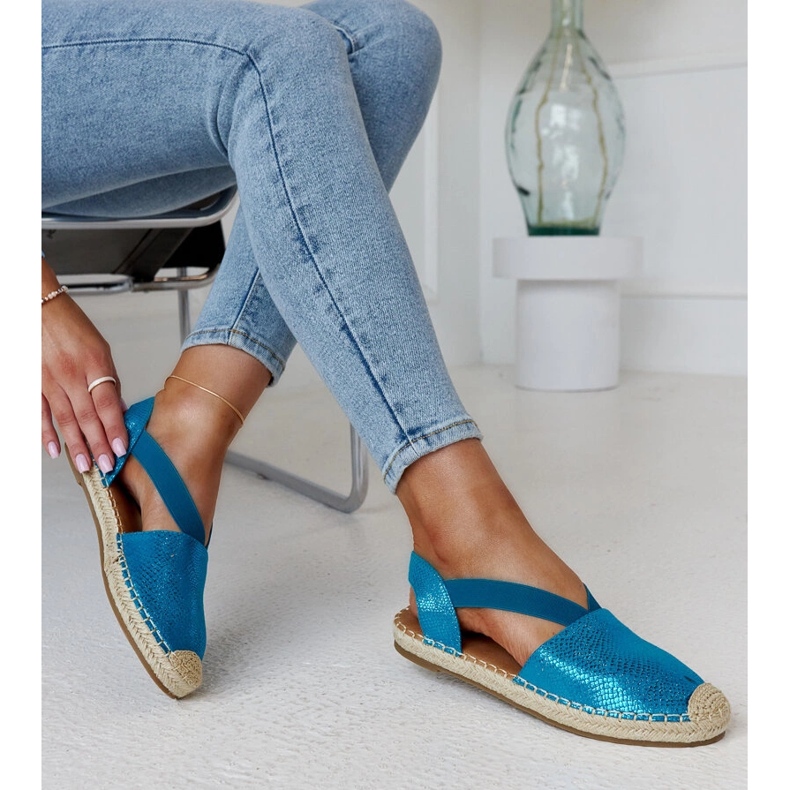 Espadrilles bleues à talon ouvert Tharna 1