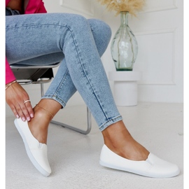 Baskets à enfiler blanches en cuir écologique Wordana 1 Baskets à enfiler blanches en cuir écologique Wordana 1