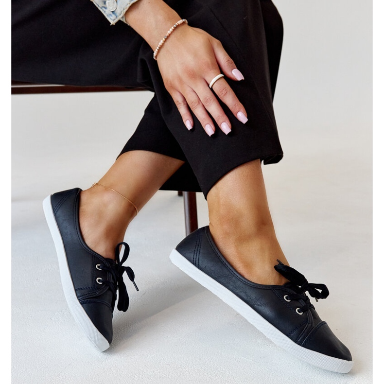 Baskets à enfiler bleu marine en éco-cuir Knudsen 1 Baskets à enfiler bleu marine en éco-cuir Knudsen 1