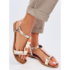 Sandales Ennes Gold avec décoration dorée d'or 1 Sandales Ennes Gold avec décoration dorée d'or 1