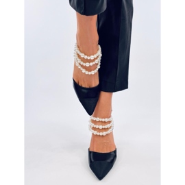 Escarpins à talon ouvert avec perles Harmony Black le noir 1