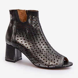 Bottes Ajourées en Cuir Maciejka 05420-01 Noir le noir 2