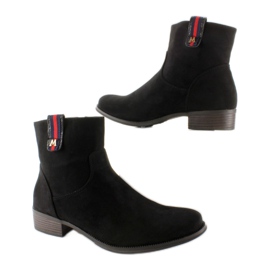 Bottines Chelsea en daim avec empiècement élégant le noir 5