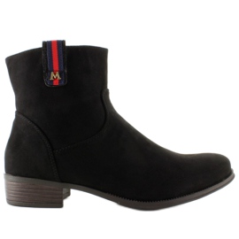 Bottines Chelsea en daim avec empiècement élégant noir 1
