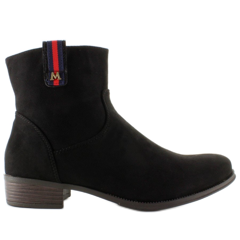 Bottines Chelsea en daim avec empiècement élégant noir 1