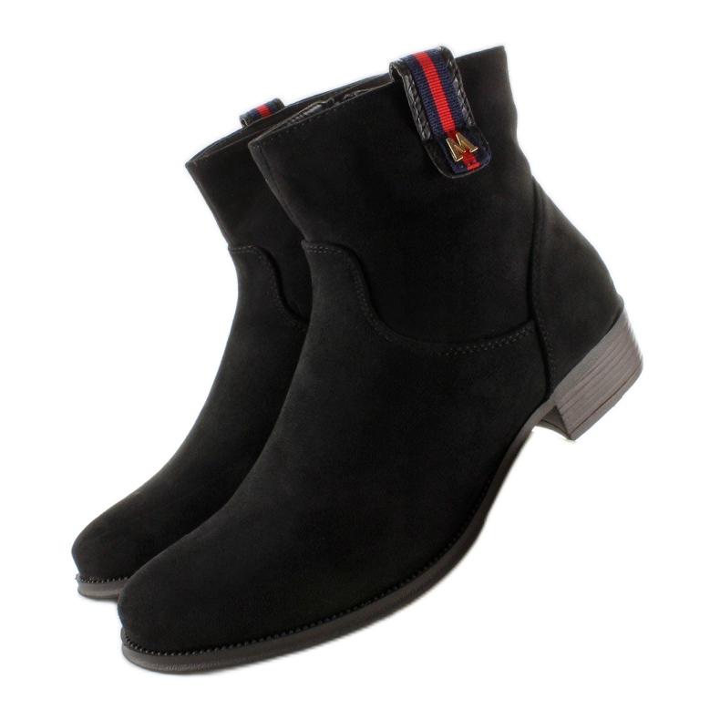 Bottines Chelsea en daim avec empiècement élégant noir 2