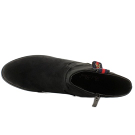 Bottines Chelsea en daim avec empiècement élégant le noir 6