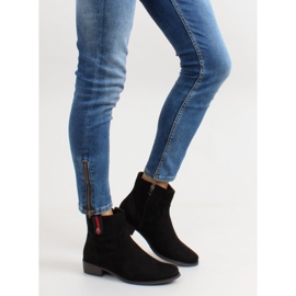 Bottines Chelsea en daim avec empiècement élégant le noir 7