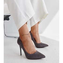 Talons hauts gris foncé avec empiècement en cuir Amedie 1 Talons hauts gris foncé avec empiècement en cuir Amedie 1