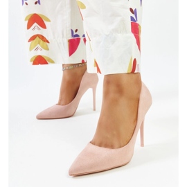 Escarpins roses avec empiècement en cuir Amedie 1 Escarpins roses avec empiècement en cuir Amedie 1