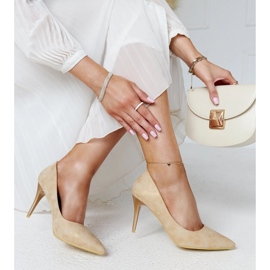 Talons hauts métallisés dorés avec semelle intérieure en cuir de Soissons 1