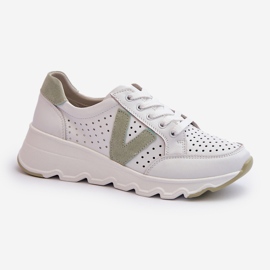 Vinceza Chaussures De Sport Légères En Cuir Pour Femme Blanc Eleonori 1