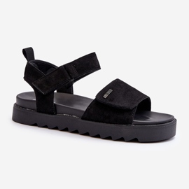 Sandales en daim pour femmes sur la plateforme Big Star NN274700 noir le noir 1