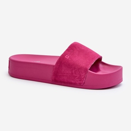 Claquettes en daim pour femmes sur la plateforme Big Star NN274A672 Fuchsia rose 2
