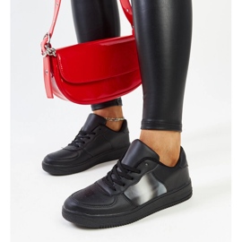 Chaussures en cuir noir avec boucle décorative le noir 1