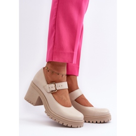 Escarpins Zazoo 20166 en cuir beige 2 Escarpins Zazoo 20166 en cuir beige 2