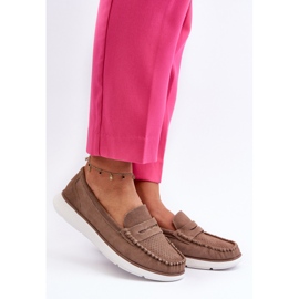 Sergio Leone SP012 Mocassins en daim marron sur la plateforme brun 2