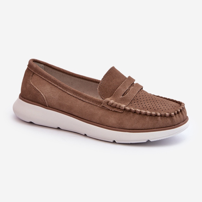 Sergio Leone SP012 Mocassins en daim marron sur la plateforme brun 1