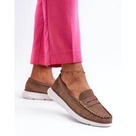 Sergio Leone SP012 Mocassins en daim marron sur la plateforme brun 4