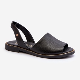 Zazoo Sandales à enfiler en cuir Lemar Alivia noires 1
