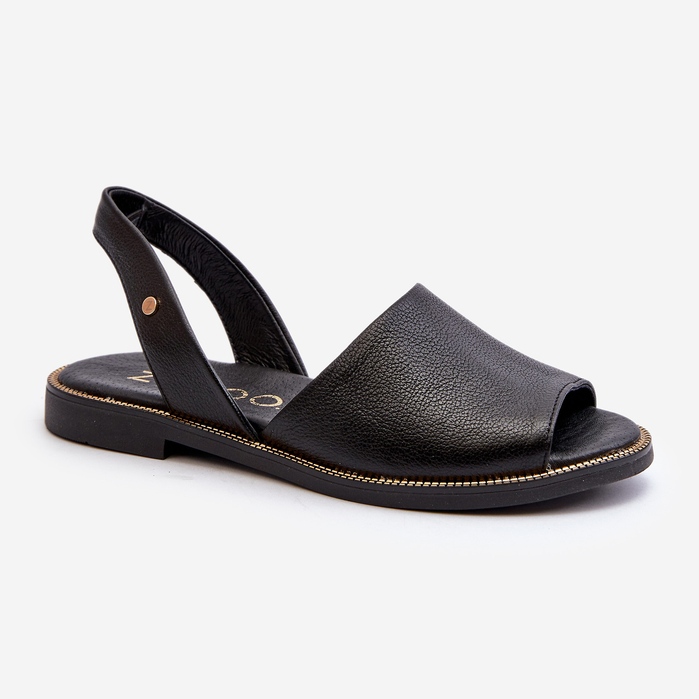 Zazoo Sandales à enfiler en cuir Lemar Alivia noires 1