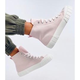 Rogers Baskets montantes en toile rose 1