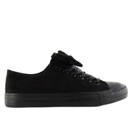 Baskets classiques avec un nœud by-025 noir le noir 1