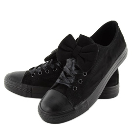 Baskets classiques avec un nœud by-025 noir le noir 2