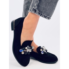 Anselme Mocassins noirs avec pierres le noir 2 Anselme Mocassins noirs avec pierres le noir 2