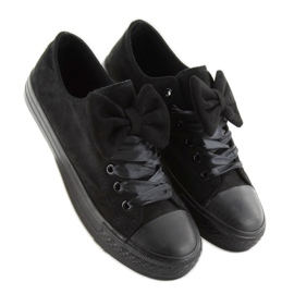 Baskets classiques avec un nœud by-025 noir le noir 3