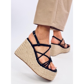 Pascai Sandales espadrilles compensées noires le noir 4
