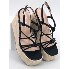 Pascai Sandales espadrilles compensées noires le noir 5