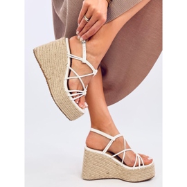 Pascai Sandales espadrilles compensées blanches 3